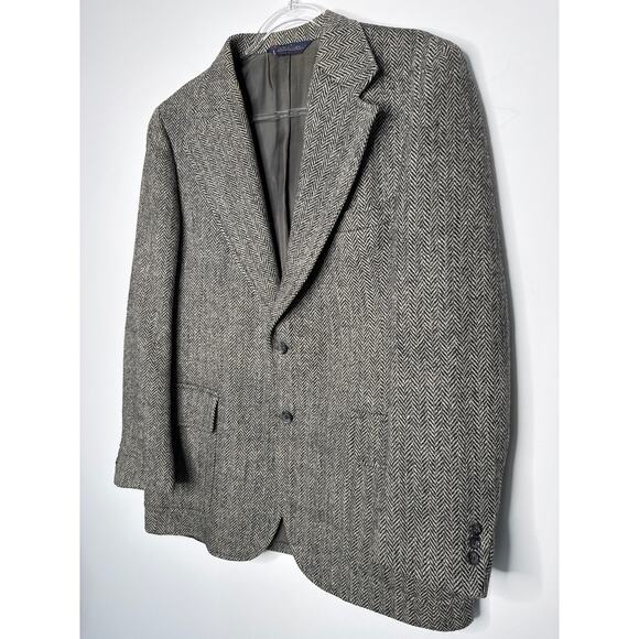 Harris Tweed Herringbone Wool Blazer 1980s–1990s Cavalier S.H. Franklin Medium - Picture 4 of 13